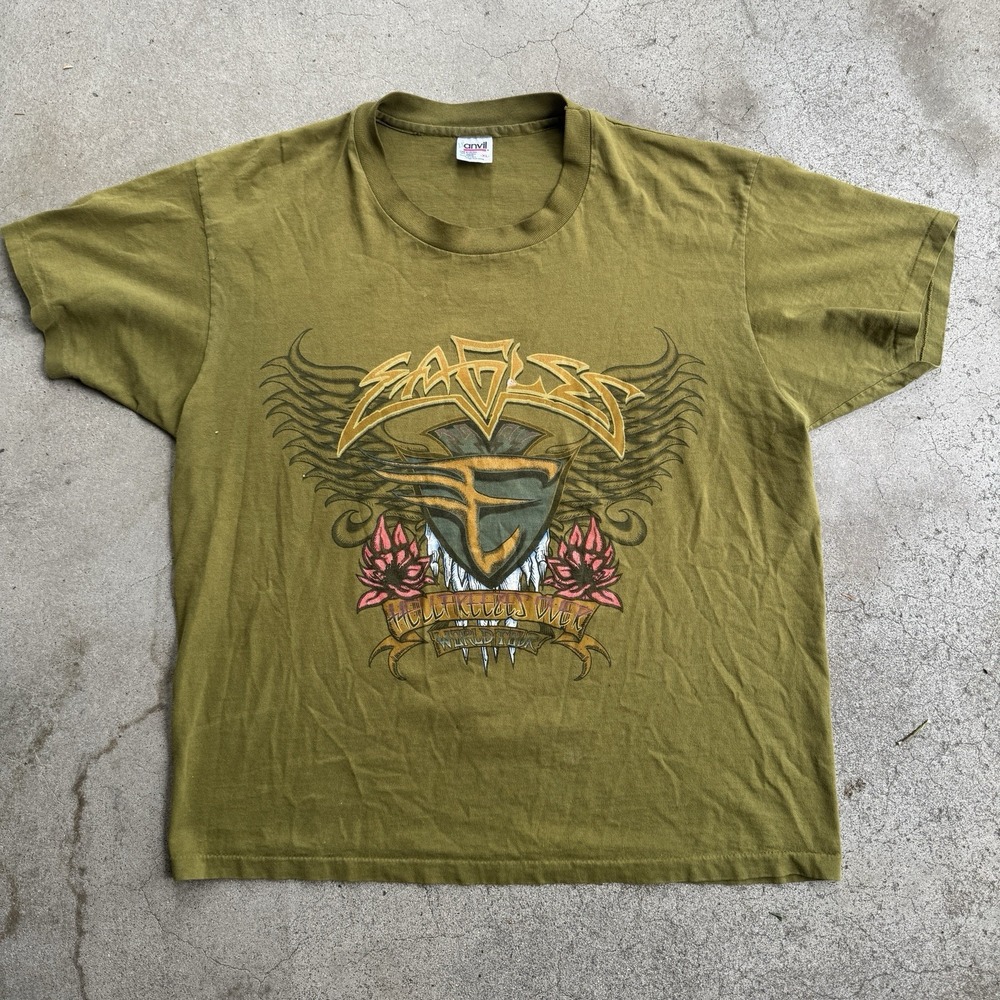 Vintage 90s The Eagles Tour Tee Shirt Green Anvil XL 1994 Single Stitch
